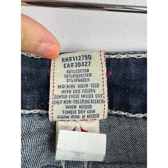 True Religion Womens Size 28 Distressed Blue Denim Jeans - Picture 4 of 7